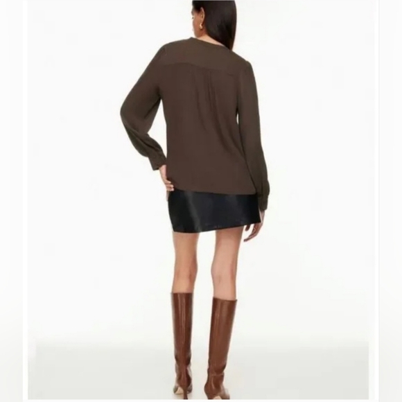 Aritzia Wilfred Ava Mocha Brown Blouse - Picture 6 of 7